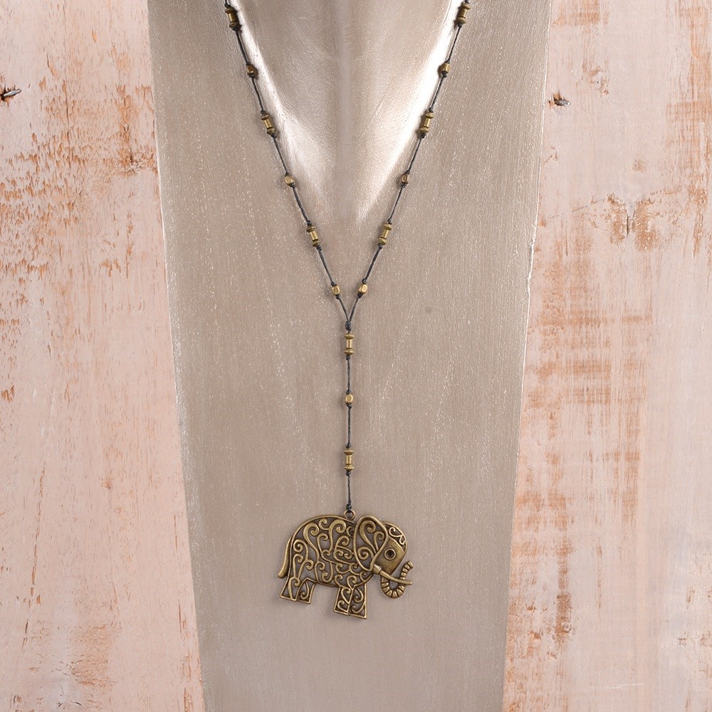 Lg Elephant Rosary Necklace 44'' 41023