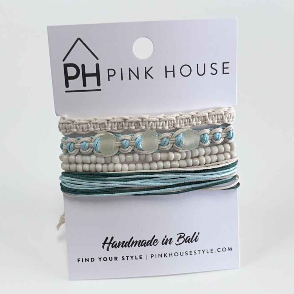 Arm Deco Beach Glass Pull Bracelets Set/4 32472