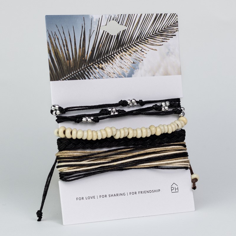 Palm Color Stack Pull Bracelets Set/4 31489