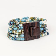 Bali Glass Bead Mini Wood Buckle Bracelet 30364 View 2
