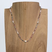 Miyuki Beads with Freshwater Pearl and White Shells Pull Necklace 41380-MULTI View 2