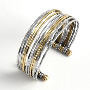 Linea Hammered Metal Cuff Bracelet 30983 View 3