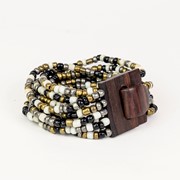 Bali Glass Bead Mini Wood Buckle Bracelet 30364 View 3