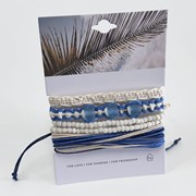 Handmade Coastal Beach Glass 4-Piece Pull Bracelet Set 31472 View 3