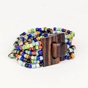 Bali Glass Bead Mini Wood Buckle Bracelet 30364 View 4