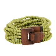 Bali Glass Beads Bracelet with Mini Wood Buckle 30363 View 5