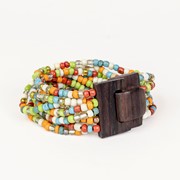 Bali Glass Bead Mini Wood Buckle Bracelet 30364 View 5