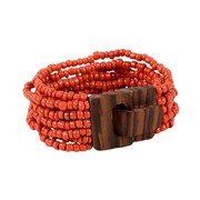 Bali Glass Beads Bracelet with Mini Wood Buckle 30363 View 6