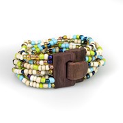 Bali Glass Bead Mini Wood Buckle Bracelet 30364 View 6