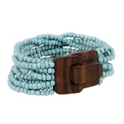 Bali Glass Beads Bracelet with Mini Wood Buckle 30363 View 7