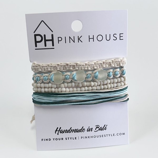 Arm Deco Beach Glass Pull Bracelets Set/4 32472